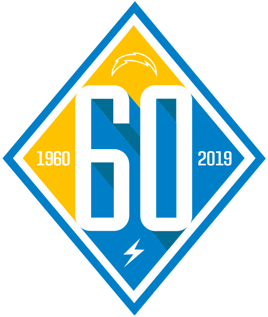 Los Angeles Chargers 2019 Anniversary Logo iron on paper